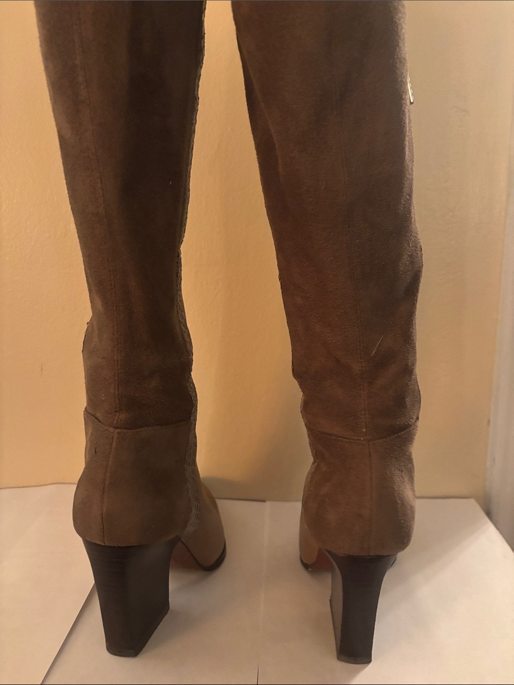 Donald J. Pliner Brown Leather Over-the-Knee Pointed Toe Boots - Picture 6 of 10